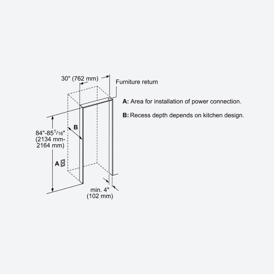 Refrigerador de columna panelable Bosch de 30 pulgadas con diseño empotrable premium