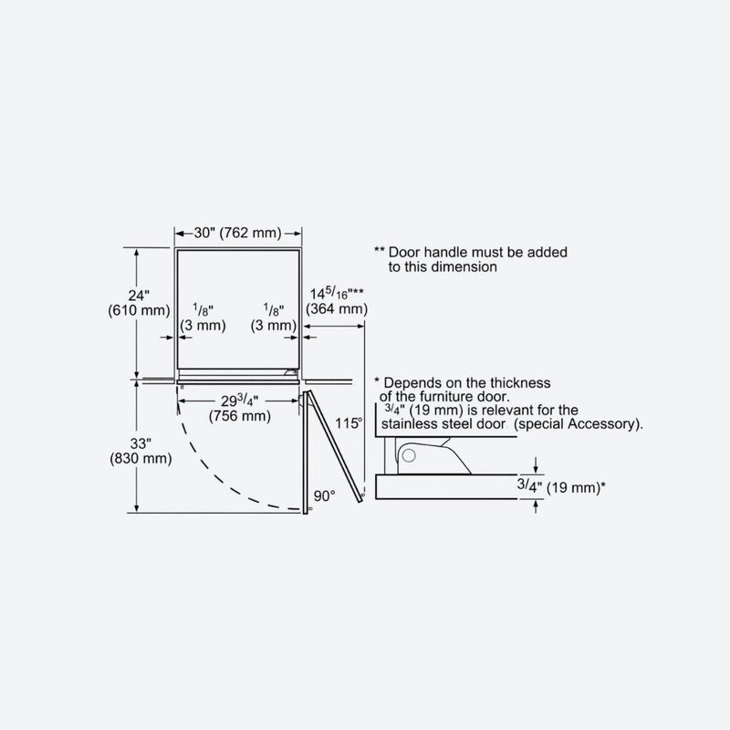 Refrigerador de columna panelable Bosch de 30 pulgadas con diseño empotrable premium