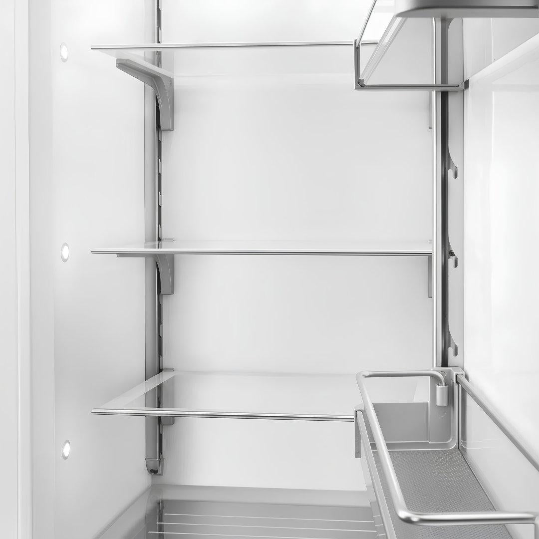 Refrigerador columna panelable SMEG de 30 pulgadas con diseño empotrable y pantalla TFT