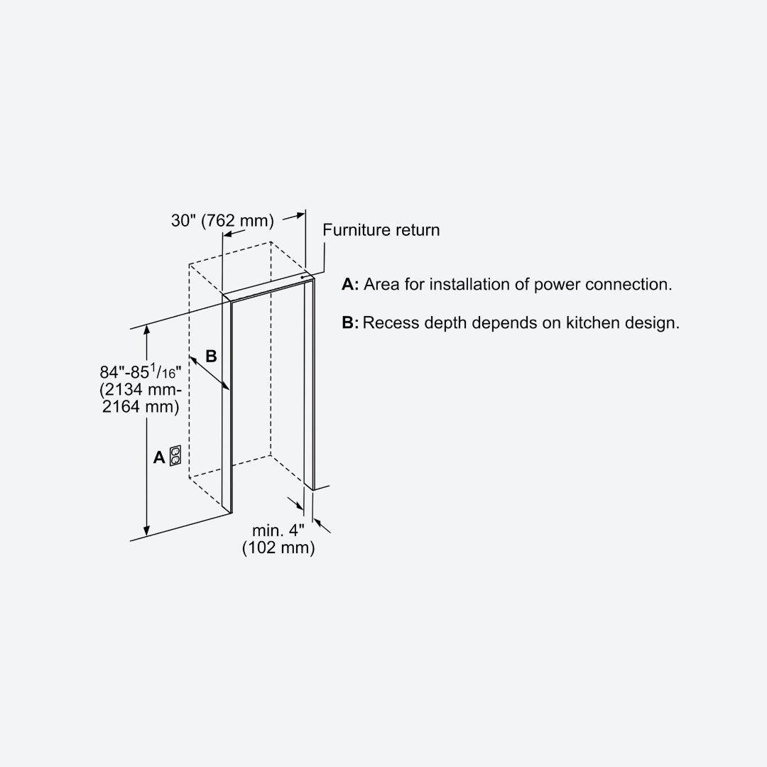 Refrigerador columna panelable Thermador de 30 pulgadas con diseño flush e interior de acero inoxidable