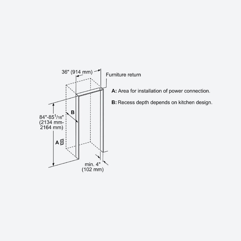 Refrigerador columna panelable Thermador de 36 pulgadas con diseño flush e interior de acero inoxidable