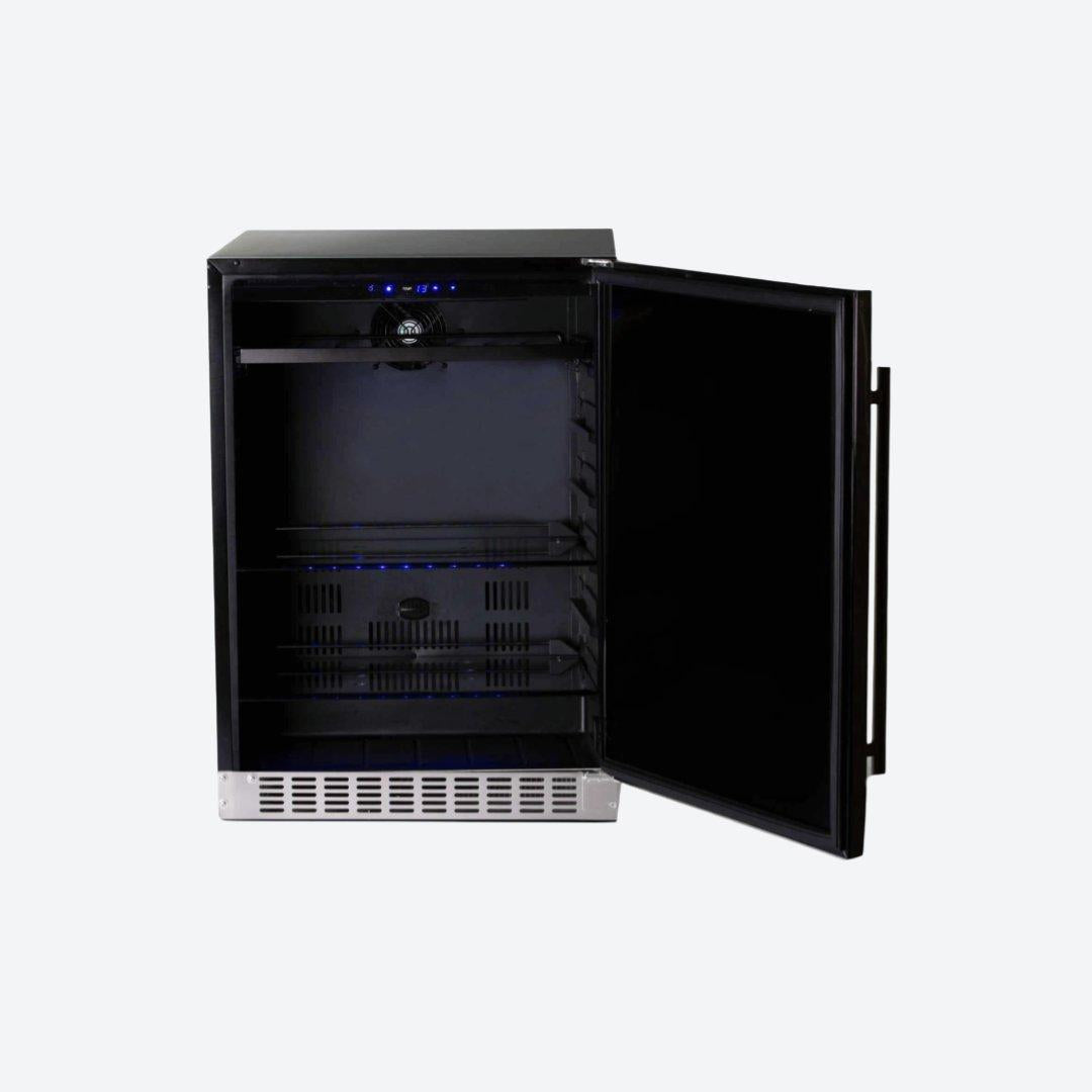 Refrigerador compacto Kalt de 24 pulgadas para interiores y exteriores con puerta de acero inoxidable