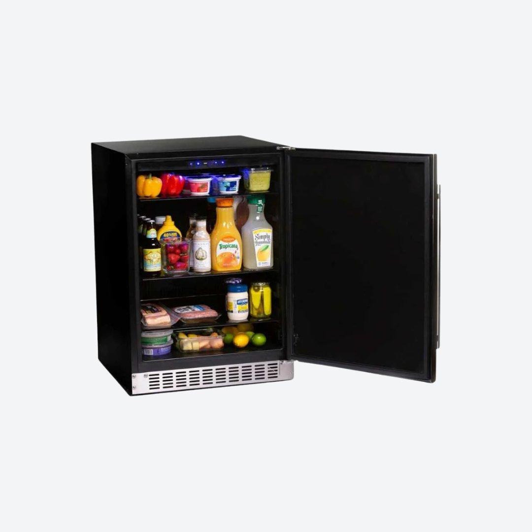 Refrigerador compacto Kalt de 24 pulgadas para interiores y exteriores con puerta de acero inoxidable
