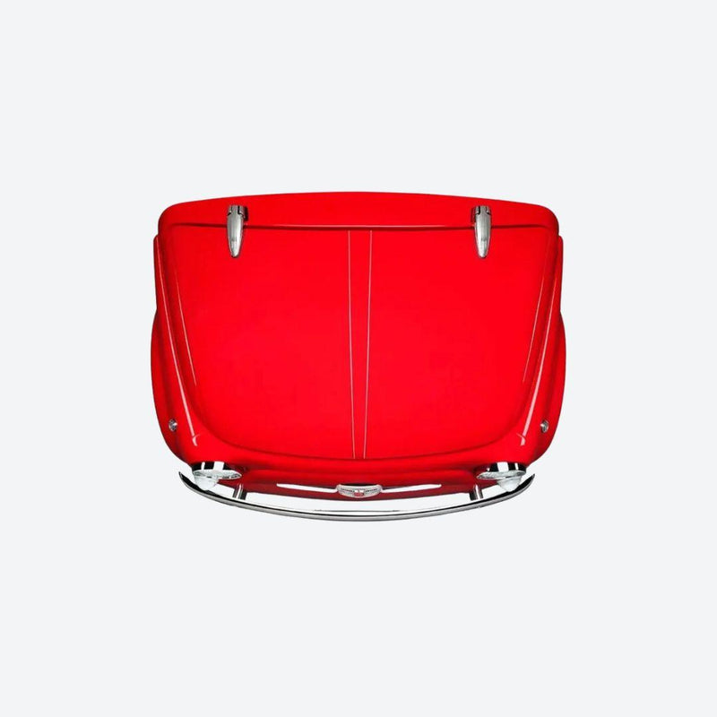 Refrigerador Smeg y Fiat de 100 litros inspirado en el frente de un Fiat 500, disponible en verde, blanco o rojo