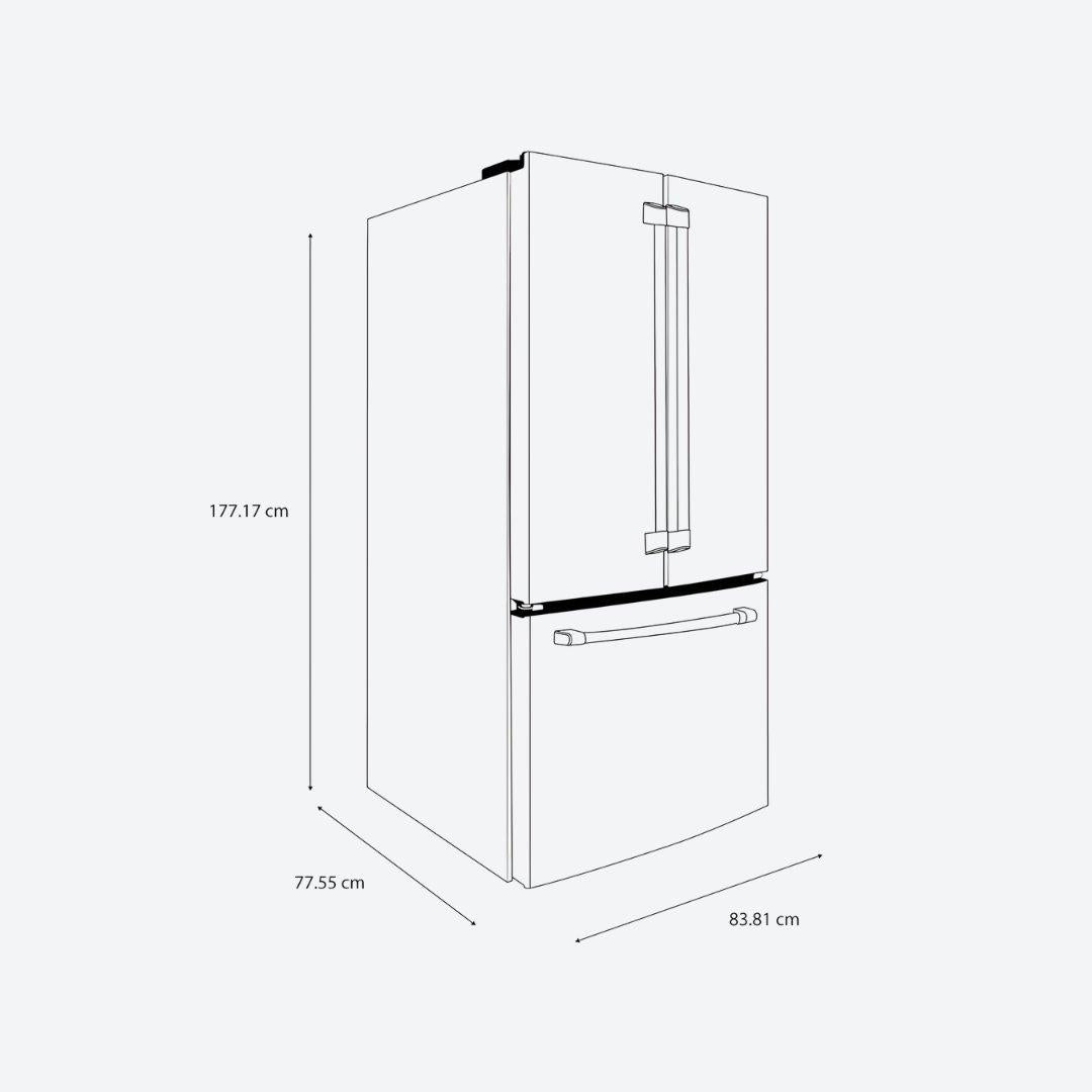 Refrigerador French door Café Appliances de 19 pies cúbicos en acero inoxidable con dispensador interno de agua