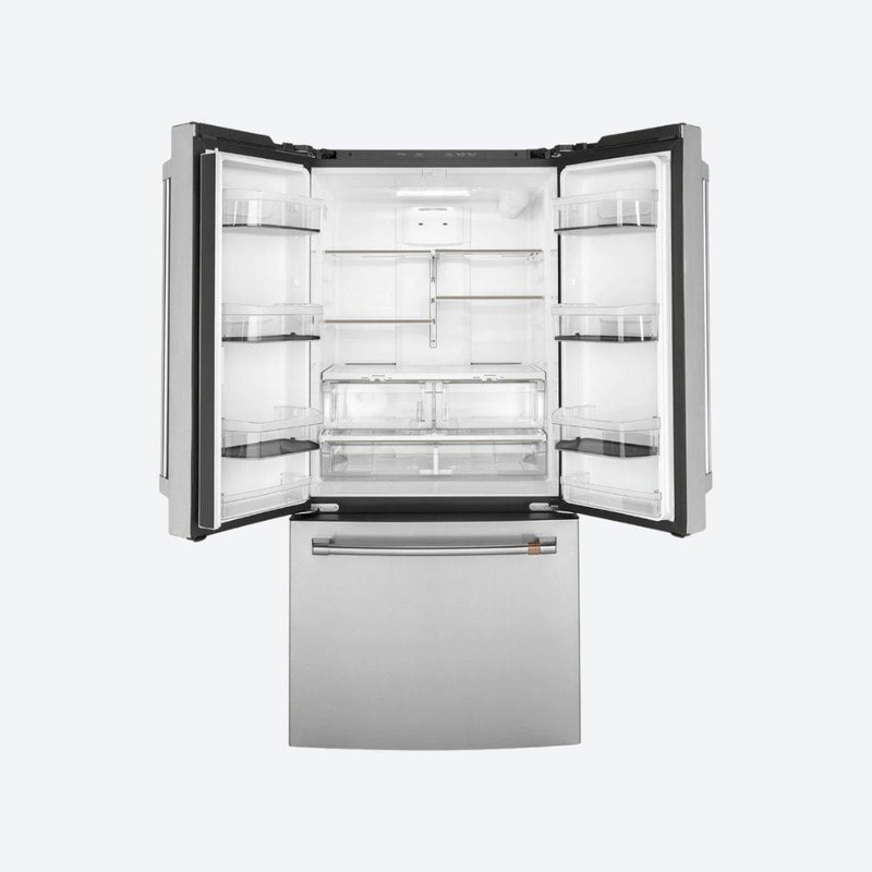 Refrigerador French door Café Appliances de 19 pies cúbicos en acero inoxidable con dispensador interno de agua
