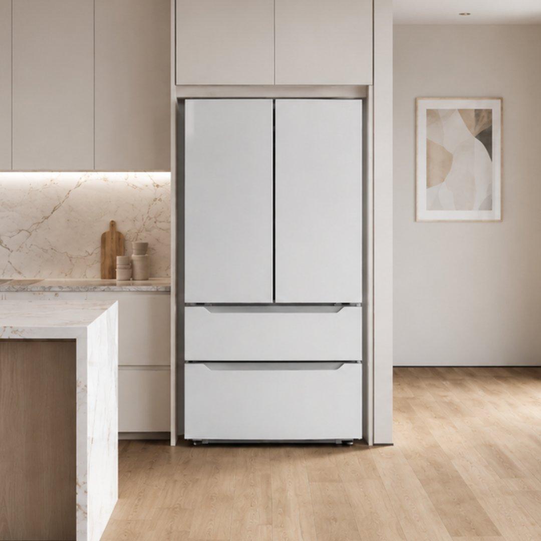 Refrigerador french door SMEG de 36 pulgadas con 4 puertas en acero inoxidable