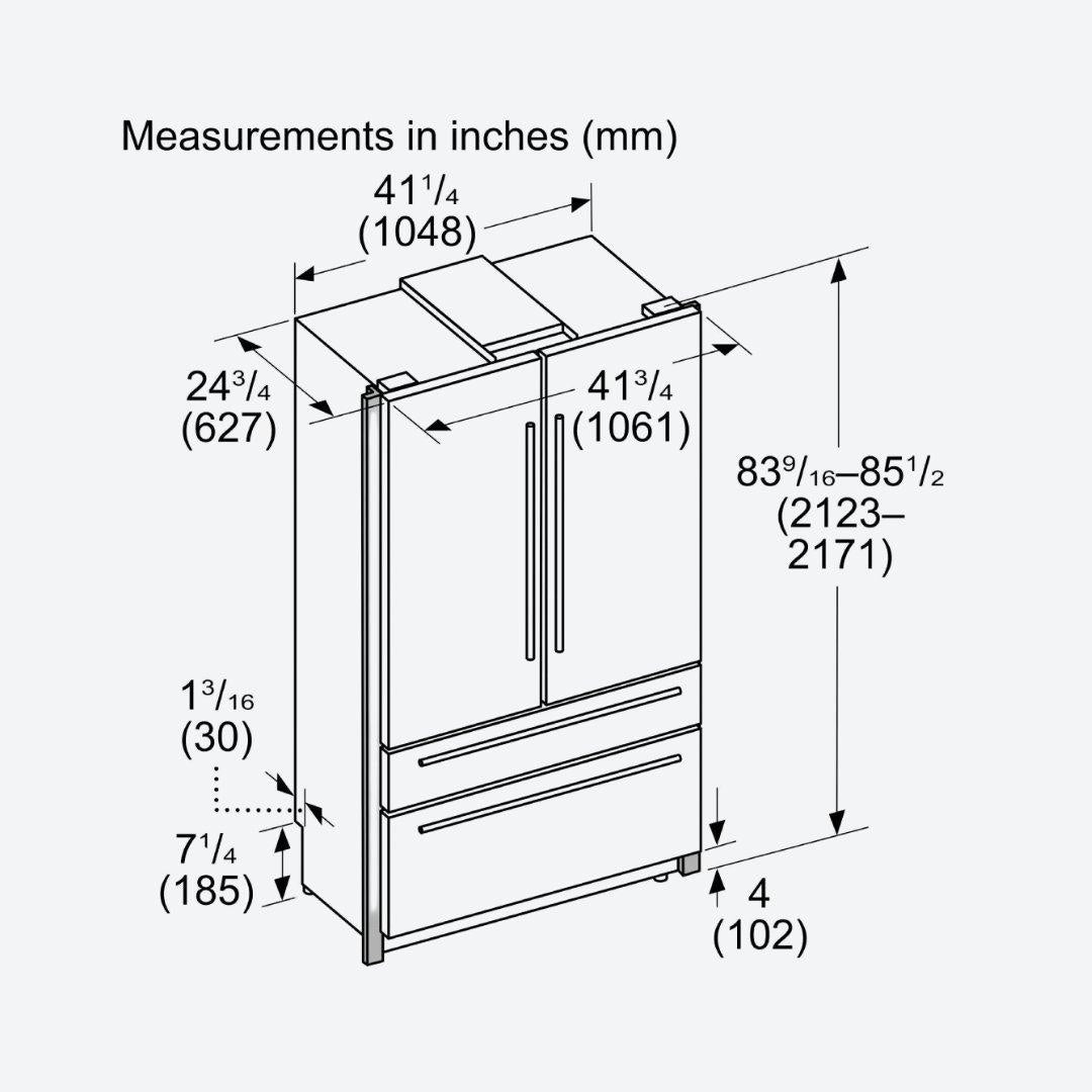 Refrigerador french door empotrable Thermador de 42 pulgadas en acero inoxidable con Flex Drawer