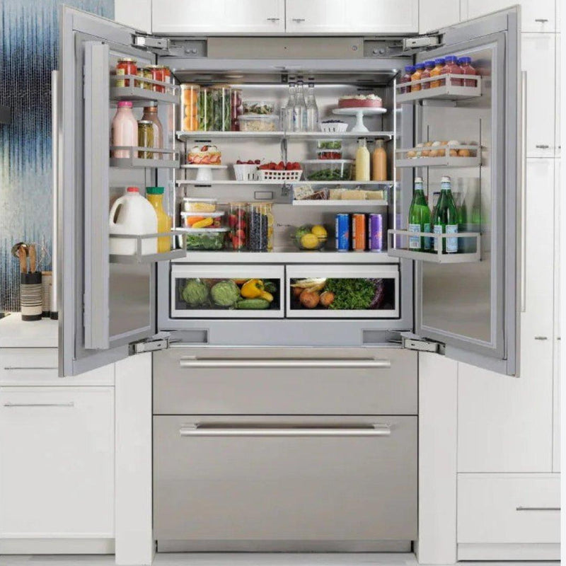 Refrigerador french door empotrable Thermador de 42 pulgadas en acero inoxidable con Flex Drawer