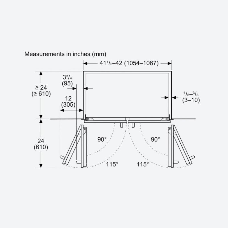 Refrigerador french door empotrable Thermador de 42 pulgadas en acero inoxidable con Flex Drawer