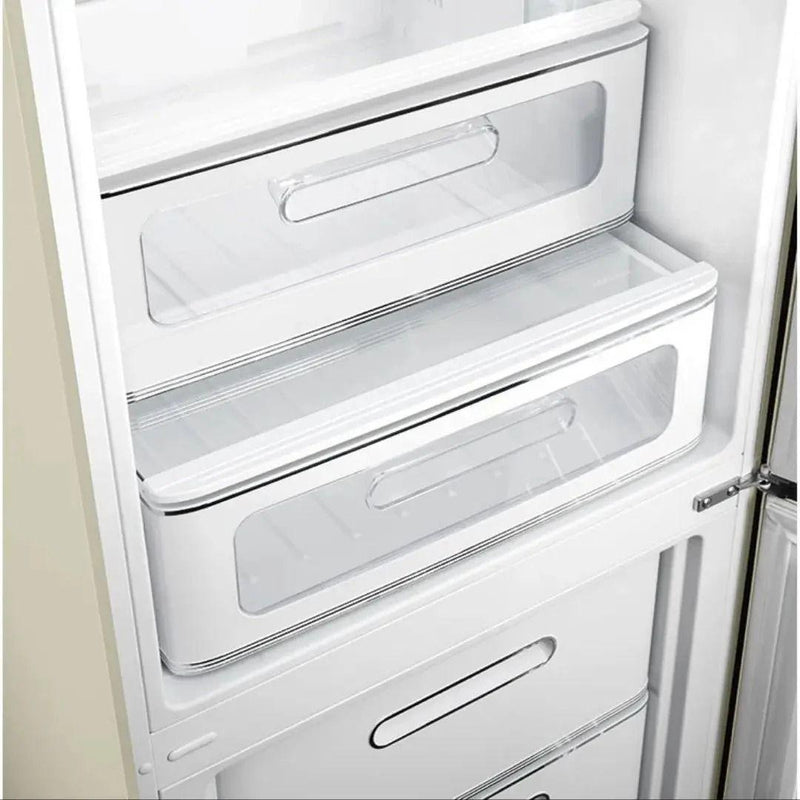 Refrigerador retro Smeg de 24 pulgadas con congelador inferior en rojo, negro, crema o blanco