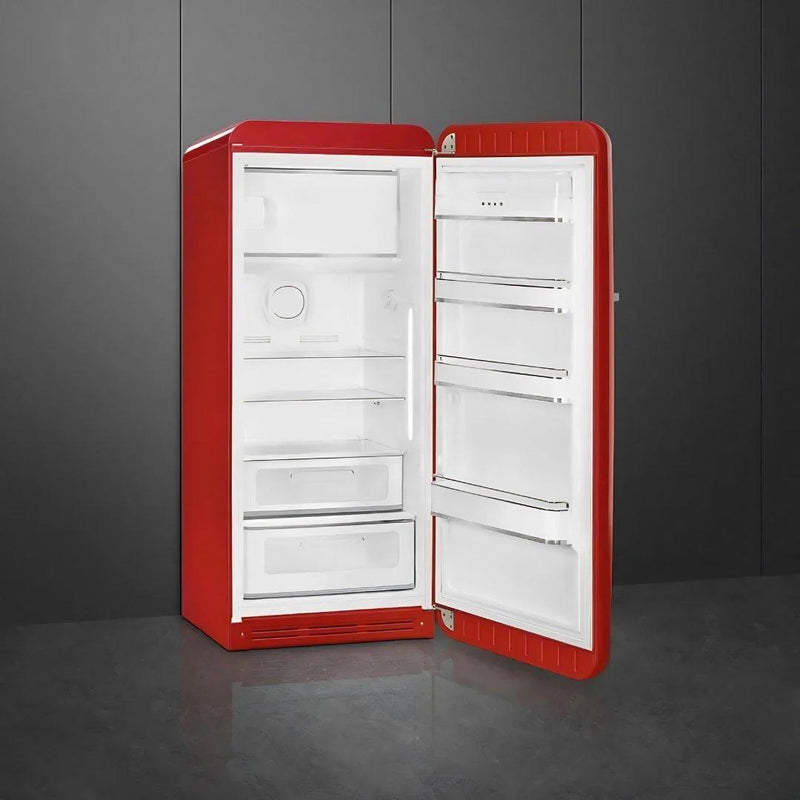 Refrigerador retro Smeg de 24 pulgadas en rojo, negro, crema o blanco con congelador interno