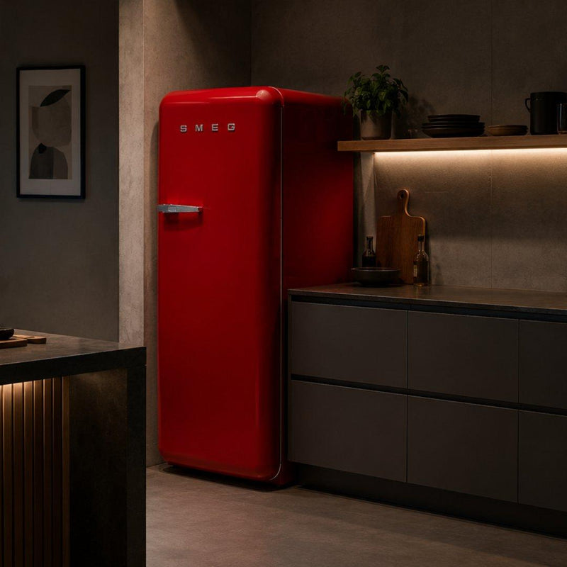 Refrigerador retro Smeg de 24 pulgadas en rojo, negro, crema o blanco con congelador interno