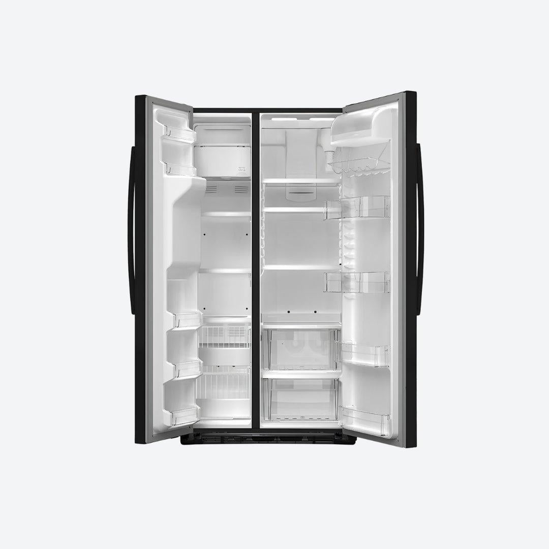 Refrigerador side by side GE Profile de 22 pies cúbicos en acabado Dark Slate con despachador en puerta