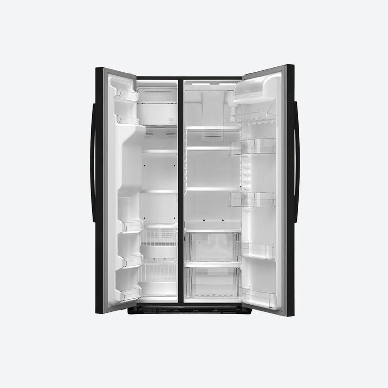 Refrigerador side by side GE Profile de 22 pies cúbicos en acabado Dark Slate con despachador en puerta