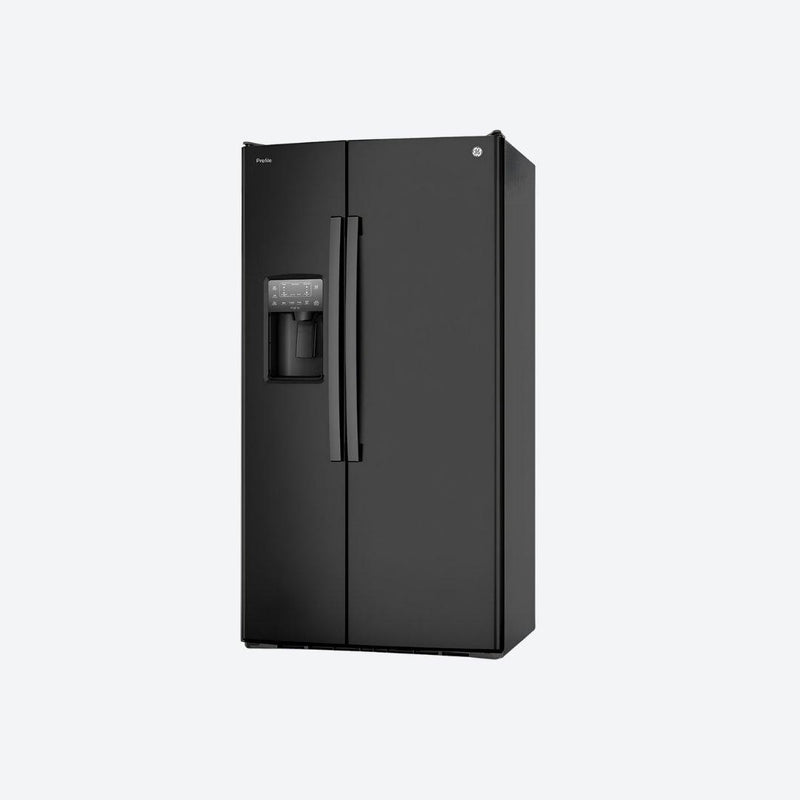 Refrigerador side by side GE Profile de 22 pies cúbicos en acabado Dark Slate con despachador en puerta