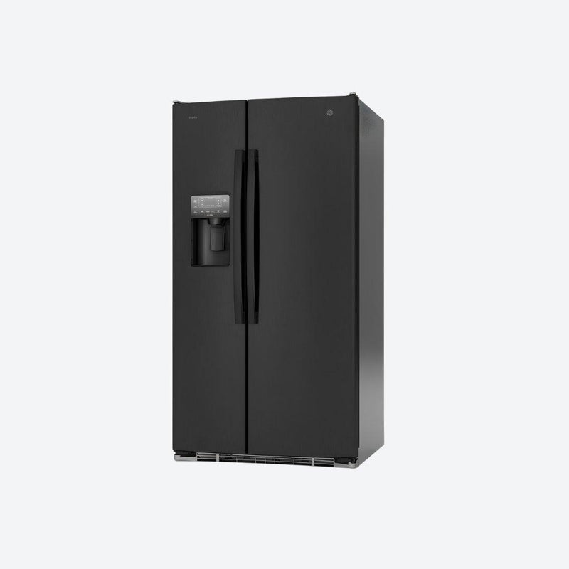 Refrigerador side by side GE Profile de 27 pies cúbicos con despachador en puerta en acabado inoxidable o negro