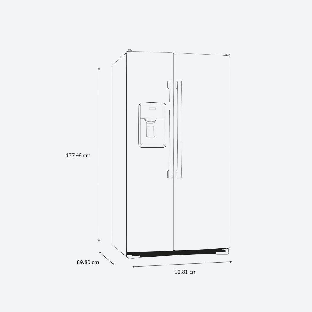 Refrigerador side by side GE Profile de 27 pies cúbicos con despachador en puerta en acabado inoxidable o negro