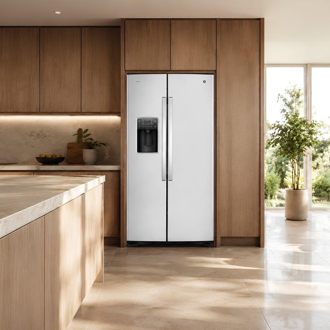 Refrigerador side by side GE Profile PNM26PGTCFS 27 pies cubicos acero inoxidable
