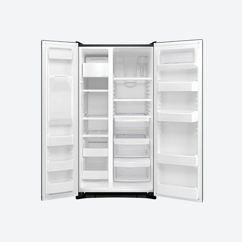 Refrigerador side by side GE Profile de 27 pies cúbicos con despachador en puerta en acabado inoxidable o negro