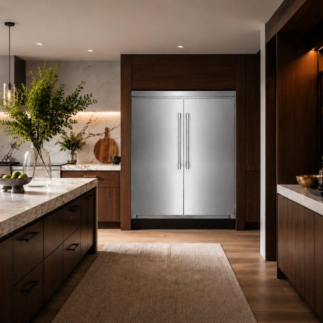 Sistema de columnas Frigidaire Professional con refrigerador, congelador y trim kit dual de 79 pulgadas